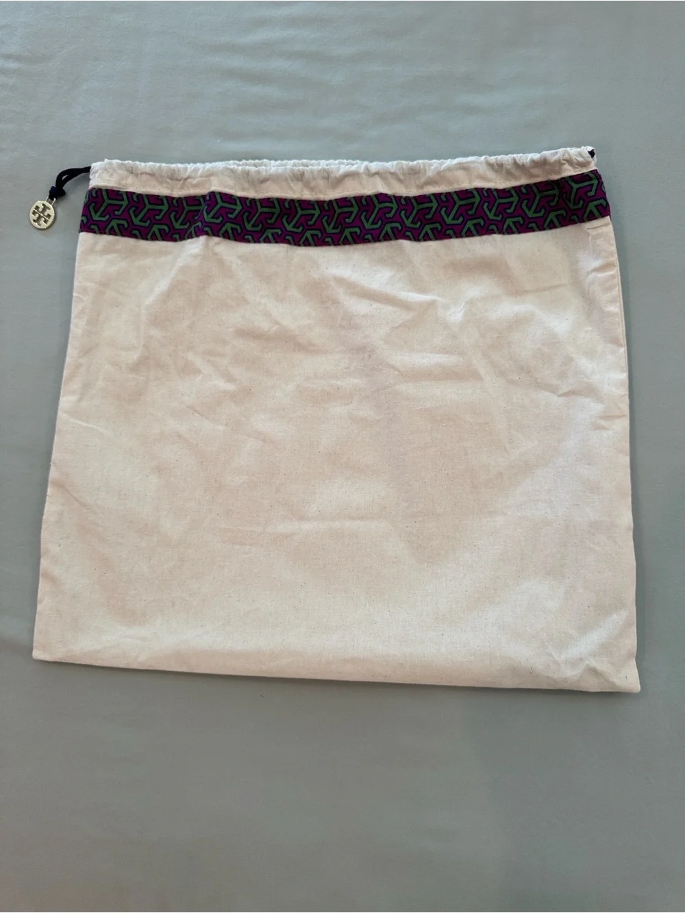 Tory Burch Taupe Miller Leather Bag with Gold Logo